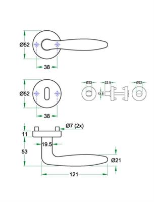 Krukgarn CINO rvs mat WC 8mm