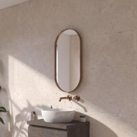 Ben Vita ovale spiegel 40x80 cm Geborsteld koper - thumbnail