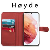 Høyde - Vegan lederen bookcase hoes - 100% Biologisch Afbreekbaar - Samsung Galaxy S21 Plus - Rood - thumbnail