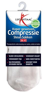Lucovitaal Koper Geweven Compressie Steun Sokken Wit 42-47 Lucovitaal Koper Geweven Compressie Steun Sokken Wit 42-47