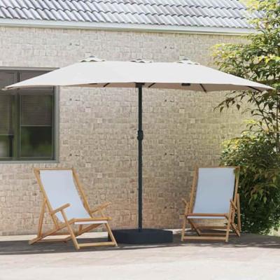 Tuinparasol Zand 385 x 209 x 244 cm Stof Tuinparasol Zand 385 x 209 x 244 cm Stof