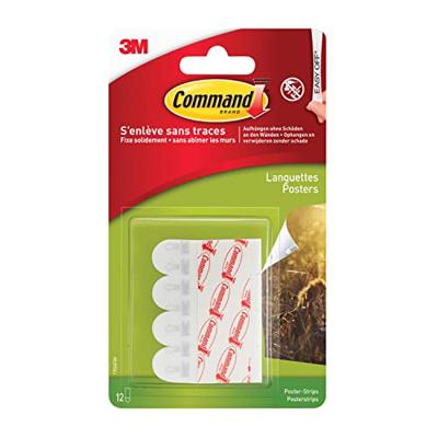 Command posterstrip, small, draagvermogen 225 gram, wit, blister van 12 stuks