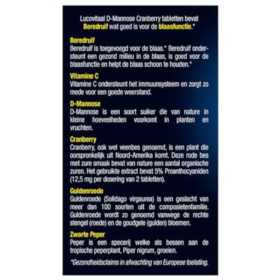 Lucovitaal D-mannose Cranberry Tabletten - thumbnail