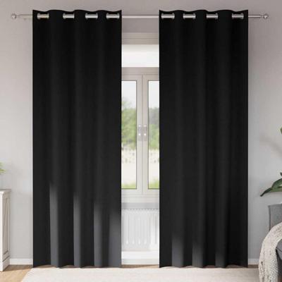 VidaXL Zwart-out gordijnen met ringen 2 pcs zwart 245 x 140 cm