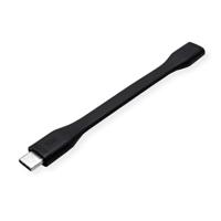 ROLINE USB4 Gen3x2 kabel, Emark, plat, C-C, Male/Female, 40Gbit/s, 100W, zwart, 11,5 cm - thumbnail