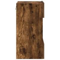Wandkasten met LED-verlichting voor tv 2 st 40x30x60,5 cm gerookt eikenkleurig - thumbnail