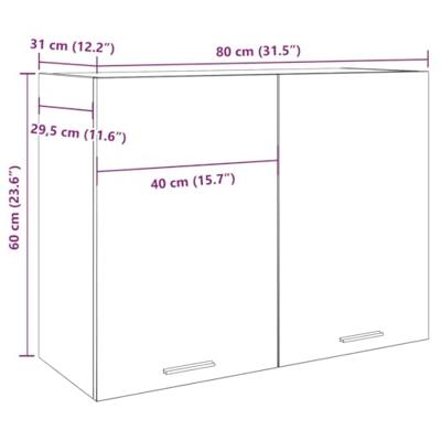 Bovenkast Lyon 80x31x60 cm bewerkt hout artisanaal eikenkleur
