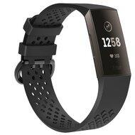 Fitbit Charge 3 & 4 sport bandje - Maat: Large - Zwart - thumbnail