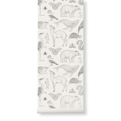 Ferm Living Katie Scott Animals Behang - Off-White Ferm Living Katie Scott Animals Behang - Off-White