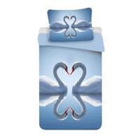 Zwaan dekbedovertrek 140 x 200 cm - 70 x 90 cm - polyester - thumbnail