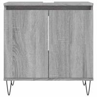 Badkamerkast 58x33x60 cm bewerkt hout grijs sonoma eikenkleurig - thumbnail