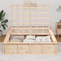 Bedframe met opslag Bruin 135 x 190 cm Massief grenenhout - thumbnail