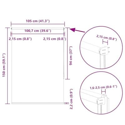 Rolgordijn verduisterend 105x150 cm stofbreedte 100,7 cm geel