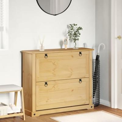 VidaXL Schoenenkast corona 99x32x85 cm massief grenenhout VidaXL Schoenenkast corona 99x32x85 cm massief grenenhout
