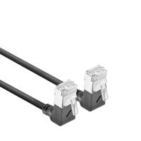 ACT DA6952 U/FTP CAT6A LSZH Slimline Patchkabel | RJ45 Connectoren 90° Haaks Boven naar 90° Haaks Boven | Zwart | 25 cm - thumbnail