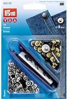 Siernieten messing 9mm zilver-oud ijzer - thumbnail