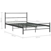 Bedframe metaal grijs 160x200 cm - thumbnail
