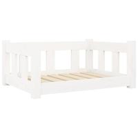 VidaXL Hondenmand 65,5x50,5x28 cm massief grenenhout wit - thumbnail