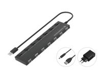 Conceptronic HUBBIES08BP interface hub USB 2.0 480 Mbit/s Zwart - thumbnail
