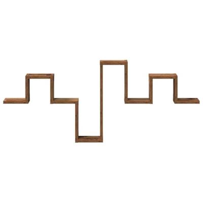 Wandplank met plank Oud hout 104.5 x 10 x 43 cm Bewerkt hout