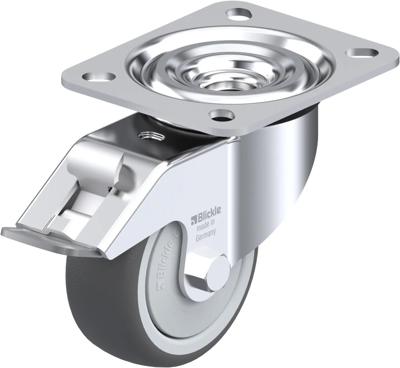 Blickle L-PATH 80KF-FI Zwenkwiel met rem Wieldiameter: 80 mm Draagvermogen (max.): 150 kg 1 stuk(s)