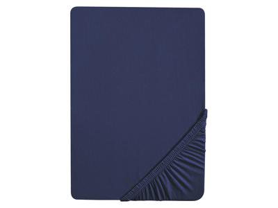 Biberna Jersey hoeslaken (Marineblauw, 180-200 x 200 cm)
