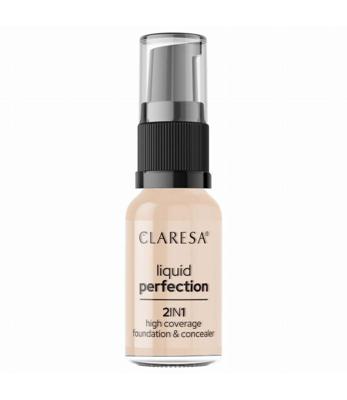 Claresa liquid perfection 2-in-1 concealer en foundation 102 warm medium 18gr.