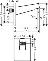 Wandaansluiting HansGrohe Pulsify Voor Hoofddouche 26 cm Mat Zwart - thumbnail