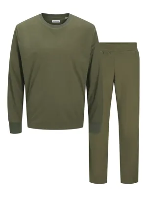Jack & Jones huispak heren - Loungeset heren - Mannen pyjamapak met lange mouwen