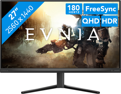 Philips Evnia 27M2N5500 - Gaming Monitor QHD 27 inch, 180 Hz, FreeSync Prem, Comp. G-Sync, HDR400 (2560x1440, 1ms, HDMI, DisplayPort) zwart/grijs
