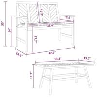 Tuin loungeset 3 pcs Bruin Massief Acaciahout - thumbnail