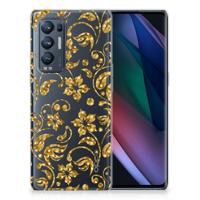 OPPO Find X3 Neo | TPU Case | Gouden Bloemen - thumbnail