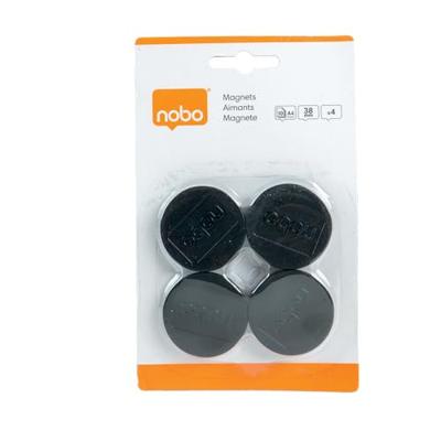 Nobo magneten, 38 mm, zwart, blister van 4 stuks