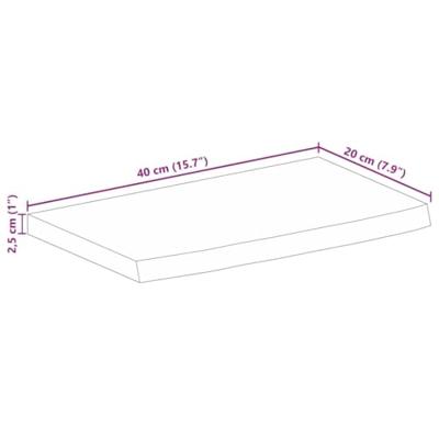 Tafelblad met natuurlijke rand 40x20x2,5 cm massief mangohout