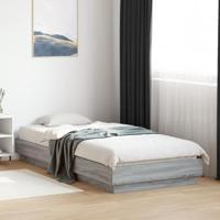 Bedframe met LED-verlichting grijs sonoma eikenkleur 90x200 cm - thumbnail