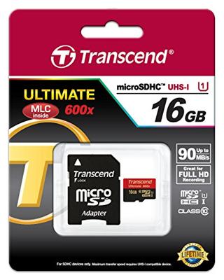 Transcend Ultimate (600x) microSDHC-kaart Industrial 16 GB Class 10, UHS-I Incl. SD-adapter Transcend Ultimate (600x) microSDHC-kaart Industrial 16 GB Class 10, UHS-I Incl. SD-adapter