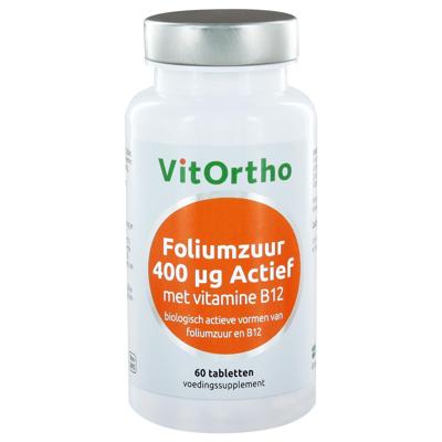 VitOrtho Foliumzuur Actief 400mcg Tabletten 60st VitOrtho Foliumzuur Actief 400mcg Tabletten 60st