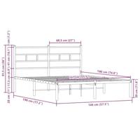 Bedframe met hoofdbord zonder matras bruin eiken 140x190 cm - thumbnail