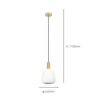 Eglo Gouden hanglampManzanares met wit glas - 900305