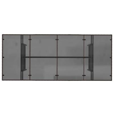 Tuintafel met glazen blad 190x80x74 cm poly rattan bruin