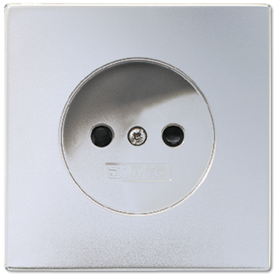 Jung LS990 Aluminium stopcontact 1-voudig zonder randaarde