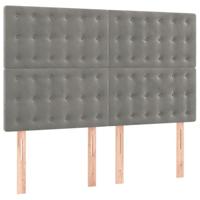 Boxspring met matras fluweel lichtgrijs 140x190 cm - thumbnail