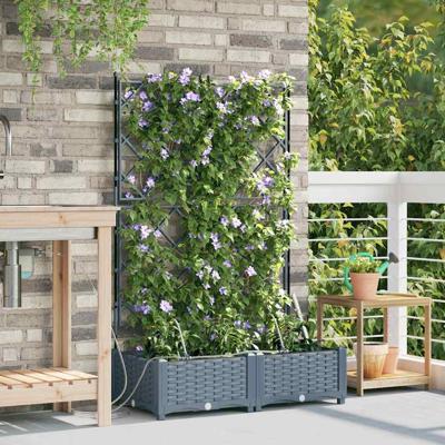 Tuin Bloempot 2 pcs Licht Grijs Staal