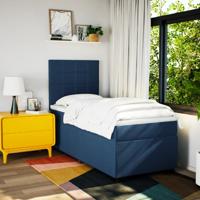 Boxspring met matras stof blauw 80x200 cm - thumbnail