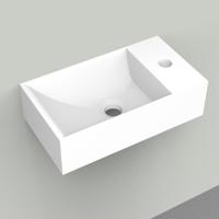 Arcqua Marble Free fontein - 40x22x12cm - kraangat rechts - mat wit WAS115912 - thumbnail