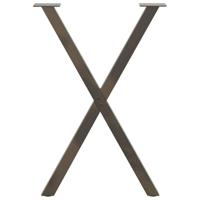 Eettafelpoten 2 st X-vormig 50x(72-73) cm staal naturel - thumbnail