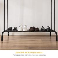 Klädhängare Newlux Hangy Duo 30 Zwart Metaal 115 x 50 x 150 cm - thumbnail