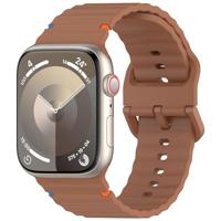 By Qubix - Wave sportband - Bruin - Compatible met Apple Watch 38mm / 40mm / 41mm / 42mm - Compatible Apple watch bandjes - thumbnail