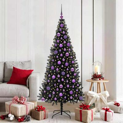 VidaXL Kerstboom met 300 led met standaard zwart 180 cm pvc VidaXL Kerstboom met 300 led met standaard zwart 180 cm pvc