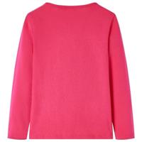 Kindershirt met lange mouwen eekhoornprint 104 felroze - thumbnail